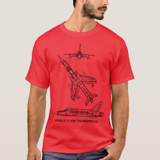 Republik F105 ThunderChief American Flugzeug Bluep T-Shirt