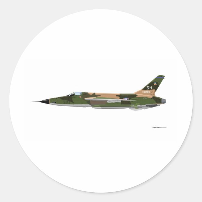 Republik F-105 ThunderChief Runder Aufkleber (Vorderseite)