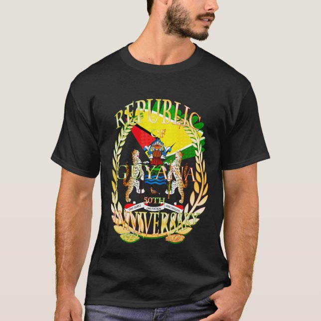 Republik Guyana, glückliche 50. Republik T-Shirt (Vorderseite)