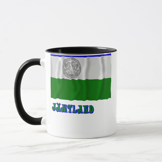 Republik Jämtland wellenartig bewegender Flagge Tasse (Links)