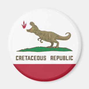 Republik Kalifornien Flag T-rex Dinosaurier Magnet
