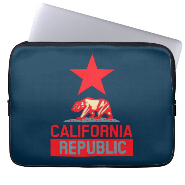 Republik Kalifornien im Retro-Pop-Stil Laptopschutzhülle (Vorderseite)