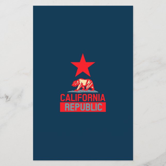 Republik Kalifornien im Stil auf blau Flyer (Vorne)