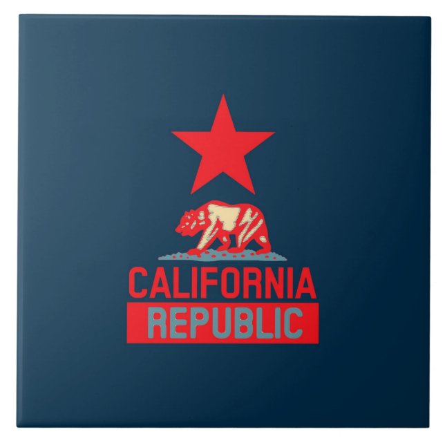 Republik Kalifornien im Stil der urbanen Hoffnung Fliese (Vorderseite)