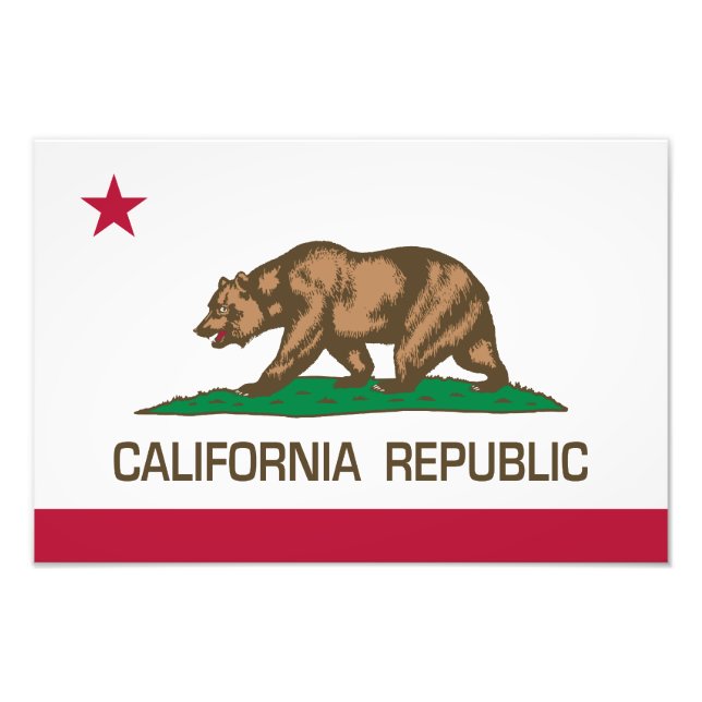 Republik Kalifornien (Staatsflagge) Fotodruck (Vorne)
