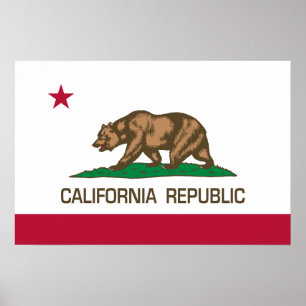 Republik Kalifornien (Staatsflagge) Poster