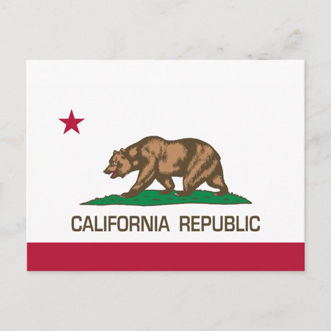 Republik Kalifornien (Staatsflagge) Postkarte (Vorderseite)