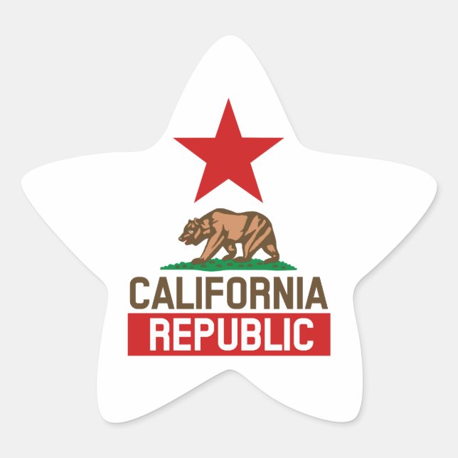Republik Kalifornien Stern-Aufkleber (Vorderseite)