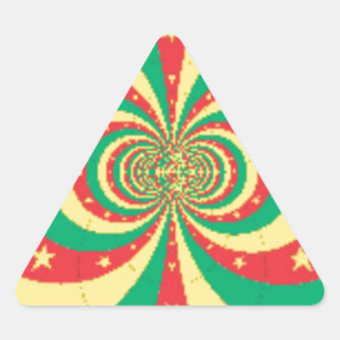 Republik Kamerun fünfzackiger Stern Dreieckiger Aufkleber