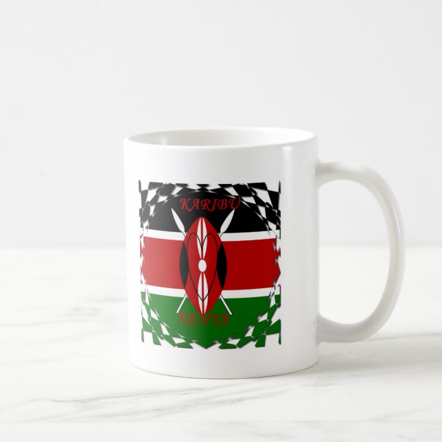 Republik Kenia Nationalflagge Schwarz-Grün Ar Kaffeetasse (Rechts)