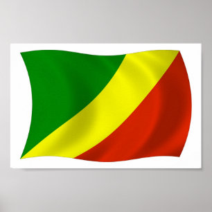 Republik Kongo Flagge Poster Druck