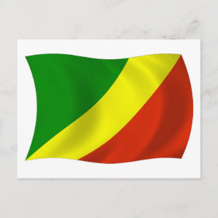 Republik Kongo Flagge Postkarte