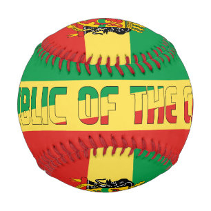 Republik Kongo - Flagge und Wappen Baseball