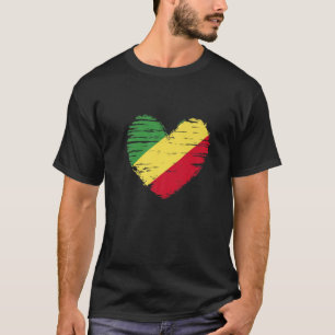 Republik Kongo Herz Kongo Flaggenkongo Stolz T-Shirt