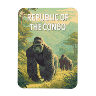 Republik Kongo Illustration Reise Kunst Magnet