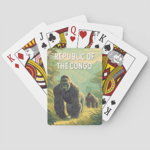 Republik Kongo Illustration Reise Kunst Spielkarten
