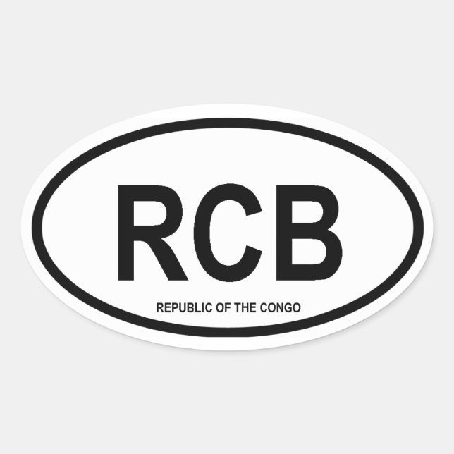 Republik Kongo "RCB" Ovaler Aufkleber (Vorderseite)