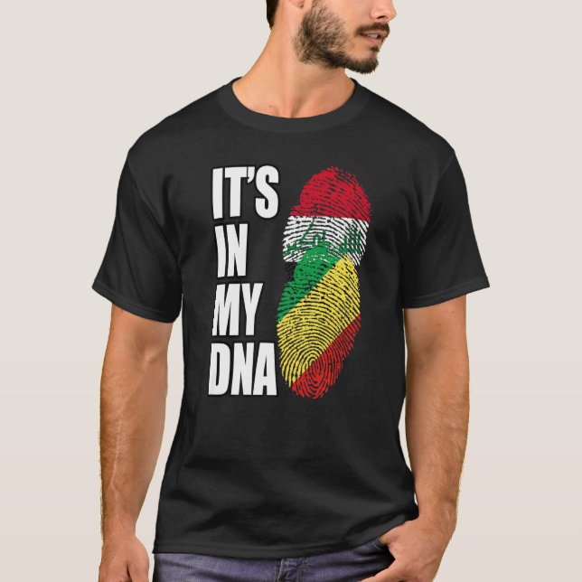 Republik Kongo und Irakisches Misch-DNA-Flag Herit T-Shirt (Vorderseite)