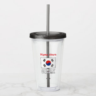 Republik Korea-Flagge Personalisiert Acryltrinkbecher