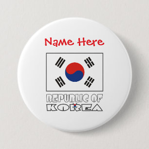 Republik Korea Flagge Personalisiert Button