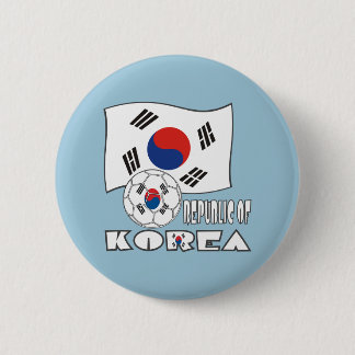 Republik Korea (Südkorea) - Fußballball und Flagge Button