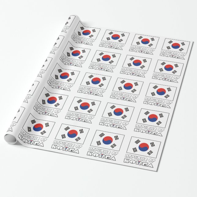 Republik Korea - Südkoreanische Flagge gefixt Geschenkpapier (Ungerollt)