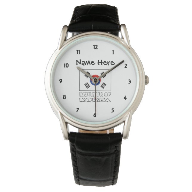 Republik Korea Südkoreanische Flagge Personalisier Armbanduhr (Vorderseite)