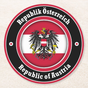 Republik Österreich Runder Pappuntersetzer