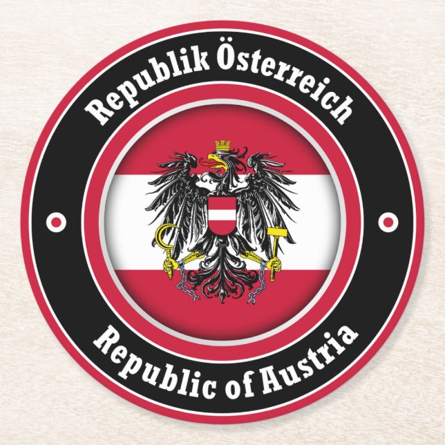 Republik Österreich Runder Pappuntersetzer (Vorderseite)