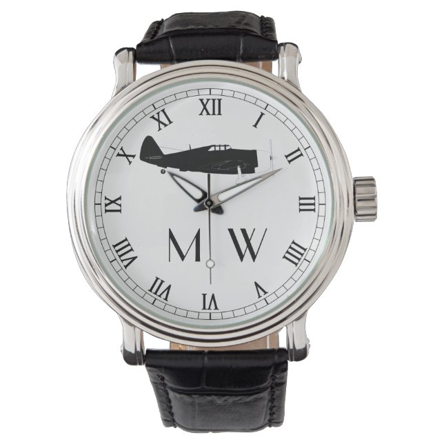 Republik P-47 Klassisches Kampfflugzeug-Flugzeug Armbanduhr (Vorderseite)