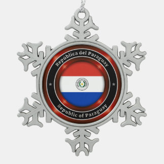 Republik Paraguay Schneeflocken Zinn-Ornament