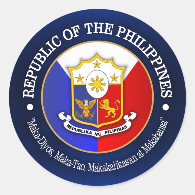 Republik Philippinen Runder Aufkleber (Vorderseite)