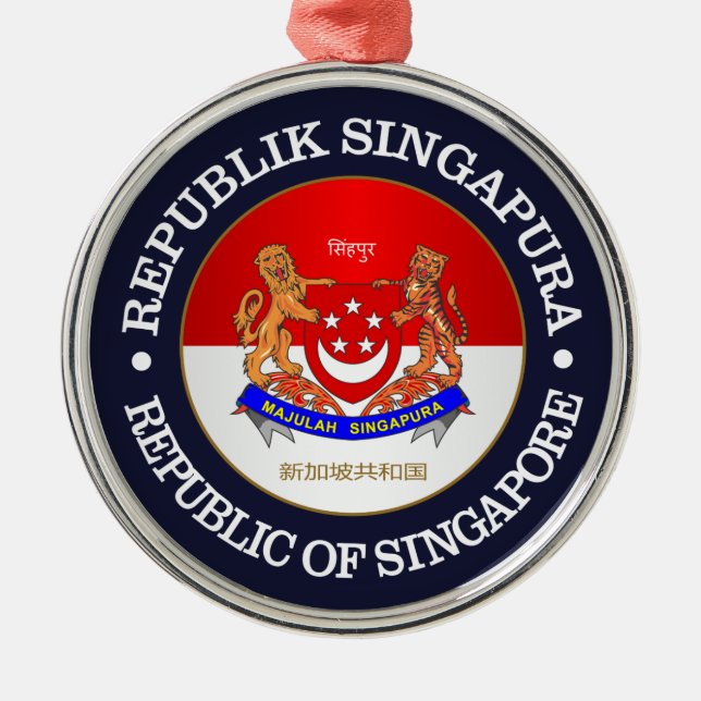 Republik Singapur Ornament Aus Metall (Vorne)