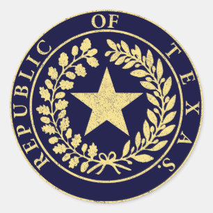 Republik Texas - Siegel Runder Aufkleber