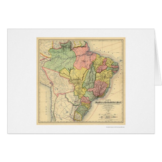 Republik von Brasilien-Karte 1892 (Vorderseite (Horizontal))