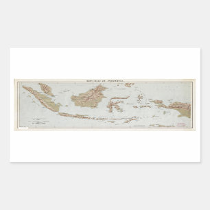 Republik von Indonesien Map (1957) Rechteckiger Aufkleber