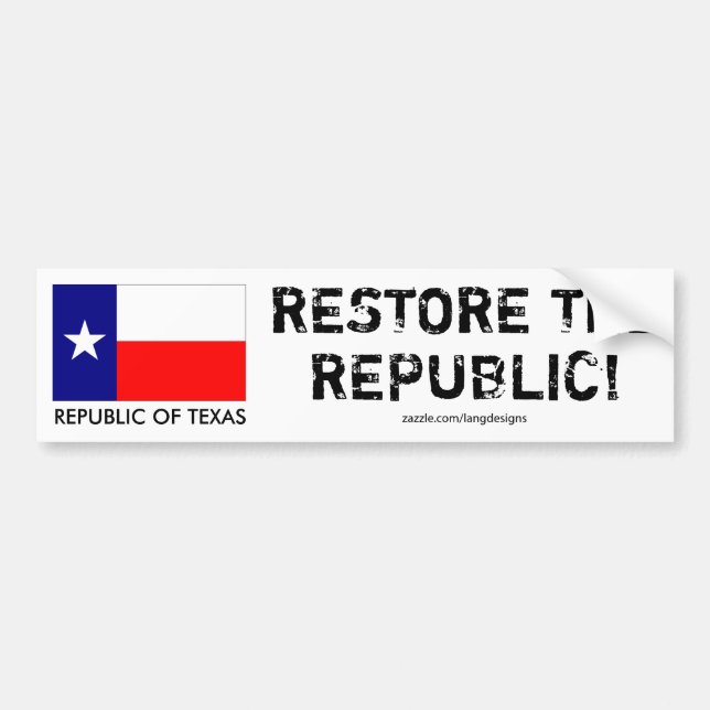 Republik von Texas - STELLEN Sie DIE REPUBLIK Autoaufkleber (Vorne)