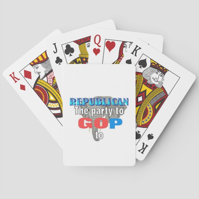 Republikaner, das Party zu gehen an Spielkarten (Rückseite)