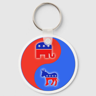 Republikaner/Demokrat Yin/Yang Schlüsselanhänger