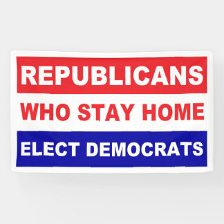Republikaner, die Zuhause bleibe, wählen populäre Banner