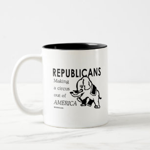 Republikaner - Ein Zirkus aus Amerika Zweifarbige Tasse