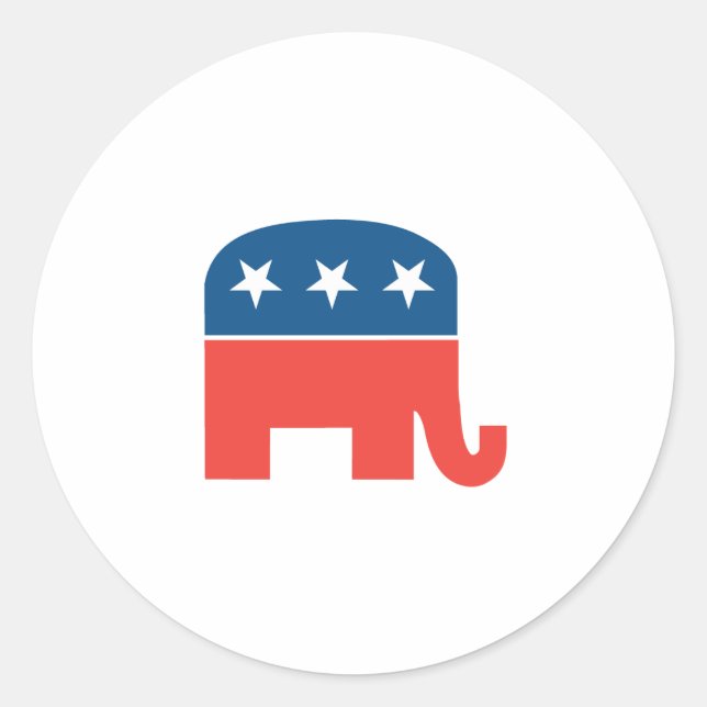 Republikaner Elephant Runder Aufkleber (Vorderseite)