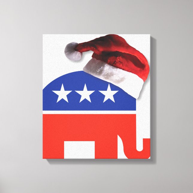 Republikaner Elephant Santa Claus Leinwanddruck (Vorderseite)