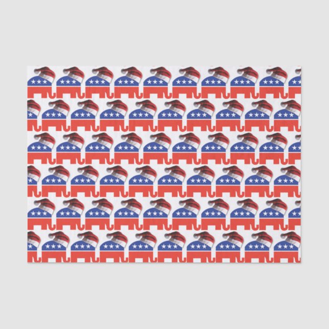Republikaner Elephant trägt Santa Claus Hat Seidenpapier (Vorderseite)