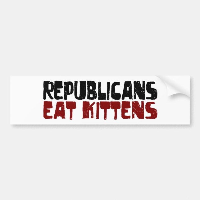 Republikaner essen Kätzchen Autoaufkleber (Vorne)