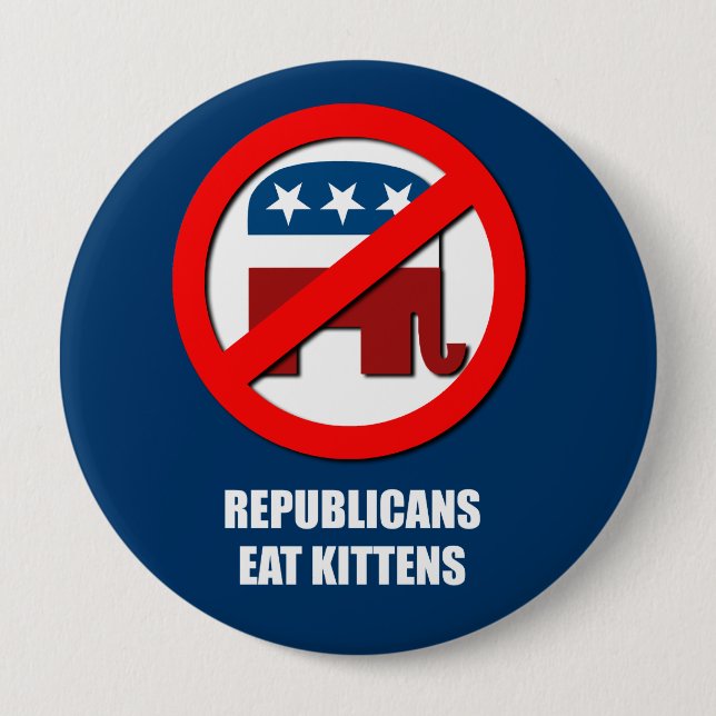 Republikaner essen Kätzchen Button (Vorderseite)