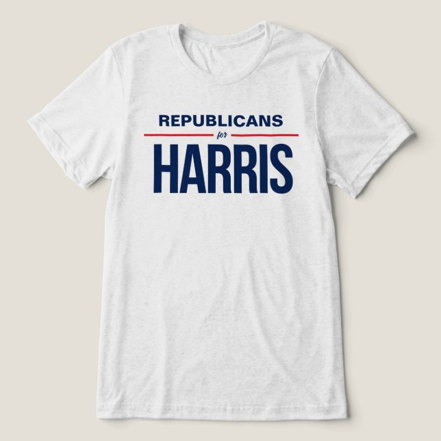 Republikaner für Harris Tri-Blend Shirt (Design Vorderseite)