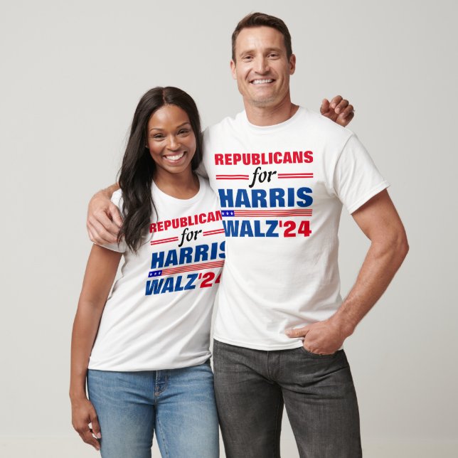 Republikaner für Harris Walz Red Blue T-Shirt (Unisex)