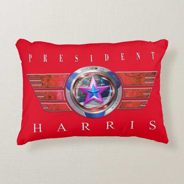 Republikaner für Harris/Walz Wing Medallion Dekokissen (Vorderseite)