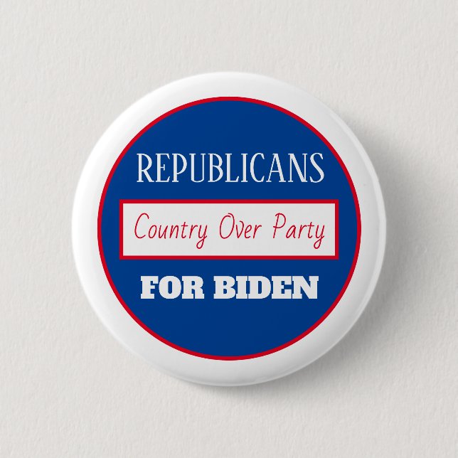 Republikaner für Joe Biden, Land für Party Button (Vorderseite)